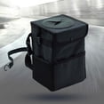 thumbnail image 2 of Mini bote de basura impermeable para automóvil con tapa y bolsillos de almacenamiento, accesorios para colgar bolsas de basura para automóvil, bote de basura multiusos para automóvil (negro), 2 of 4