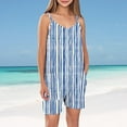 thumbnail image 2 of FAHXNVB Cami Romper for Girls Sleeveless Cute Graphic Print Jumpsuit Short with Pockets One Piece Summer Casual Comfy Clothes 5-14 Years, 2 of 6