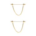 thumbnail image 4 of Baohd Mens Shirt Collar Bar Pin with Cravat Pin Clasps Link Brooch Chain Golden 7cm 2Set, 4 of 6