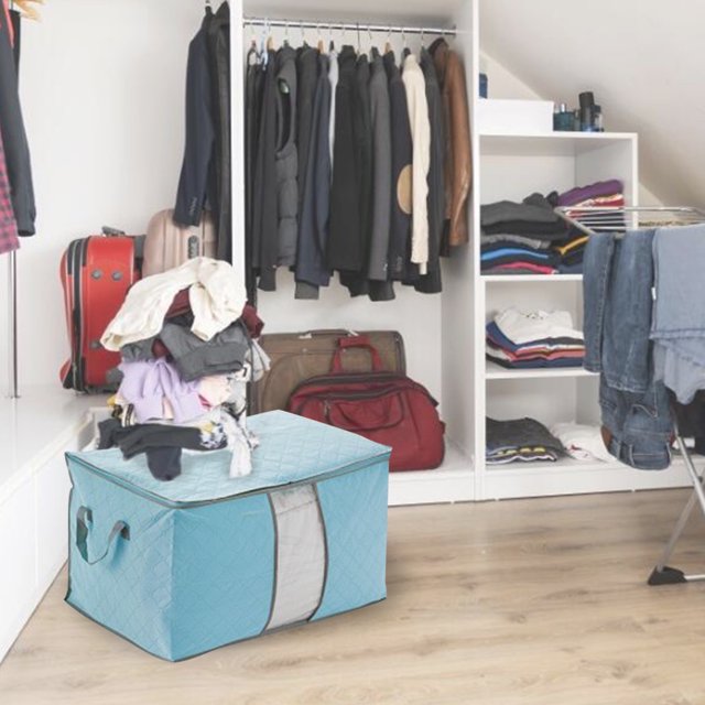 Hearth & Gear Storage Bags Organizer Container With Strengthened Handles And Clear Window Storage Cloth Organizer for Clothes Baby Closet Organizer Large Capacity Storage Organization Bags Clean