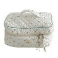 thumbnail image 1 of Bolsa de cosméticos bonita coreana, organizador de viaje con cremallera portátil, de mano acolchado (blanco) JShteea Para Estrenar, 1 of 6