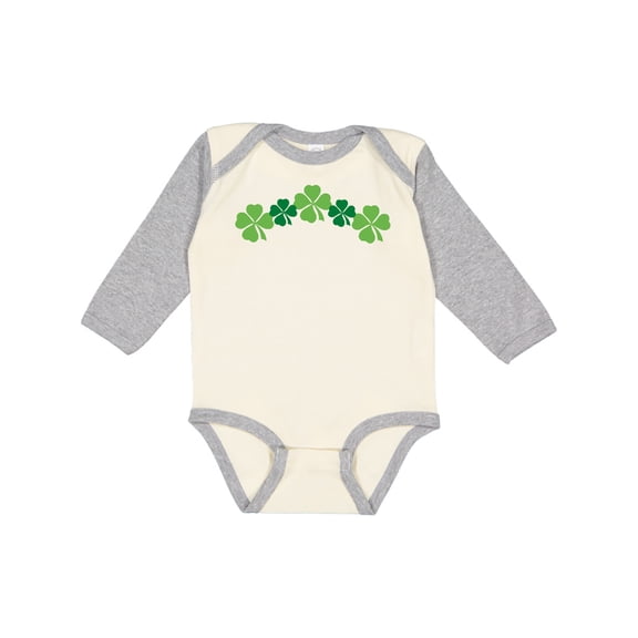 Inktastic Shamrock Four Leaf Clover St Patricks Boys or Girls Long Sleeve Baby Bodysuit
