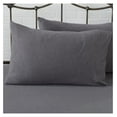 thumbnail image 4 of 4 Piece Jersey Knit California King Cotton Blend Grey Sheet Set | Ultra-Soft T-Shirt Jersey Bedding Sheets & Pillowcases | Heathered, Breathable, All Season Bed Sheets (CalKing, Charcoal)., 4 of 6