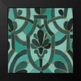 thumbnail image 2 of Vess, June Erica 12x12 Black Modern Framed Museum Art Print Titled - Turquoise Mosaic III, 2 of 5