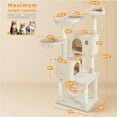 thumbnail image 5 of Yaheetech 64.5in Multi-level Large Cat Tree Condo Tower with Hammock Scratching Posts & Hammock, Beige, 5 of 7