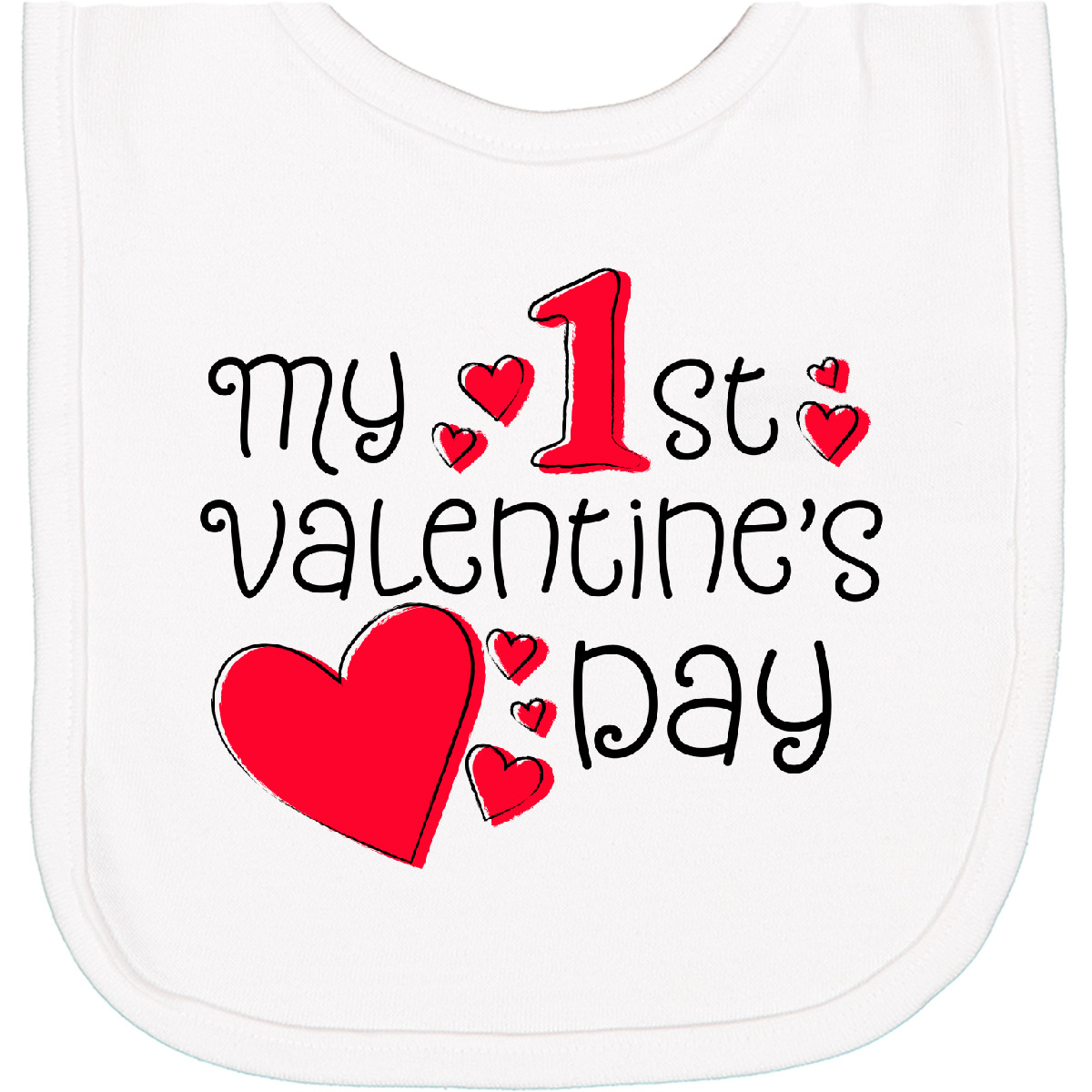 Inktastic My First Valentines Day Red Hearts Newborn Bib