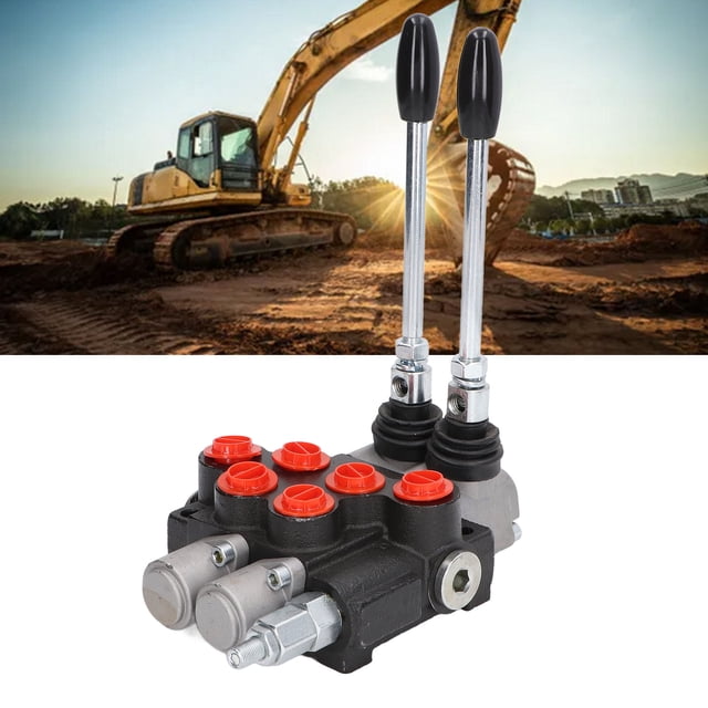 Valve de Contrôle Directionnel, 2 Bobines, Valve Hydraulique 16.20MPa, Retour à Ressort, Double Action pour Tracteur, Chargeuse, Remorque