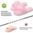 thumbnail image 4 of Ginisom Women's Fuzzy Slippers Cross Band Fluffy Open Toe House Slide Slipper, 4 of 6