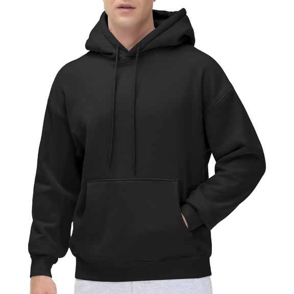 Men's Fleece Pullover Hoodie Loose Fit Ultra Soft Hooded Sweatshirt With Pockets