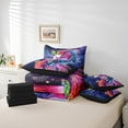 thumbnail image 5 of Cartoon Flamingo Twin Comforter Set 7-Piece Tropical Animal Bedding Comforter Sets Psychedelic Galaxy Stars Bed in a Bag Rainbow Graffiti Bedding Set Trippy Nebula Cosmos Bed Sheets Set, 5 of 6