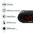 Sharp AccuSet Digital Alarm Clock Auto Time Set, Dimmable Display