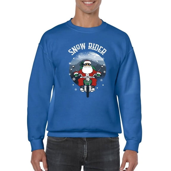 Snow Rider Santa Sweatshirt Men -Smartprints Designs, Male Small