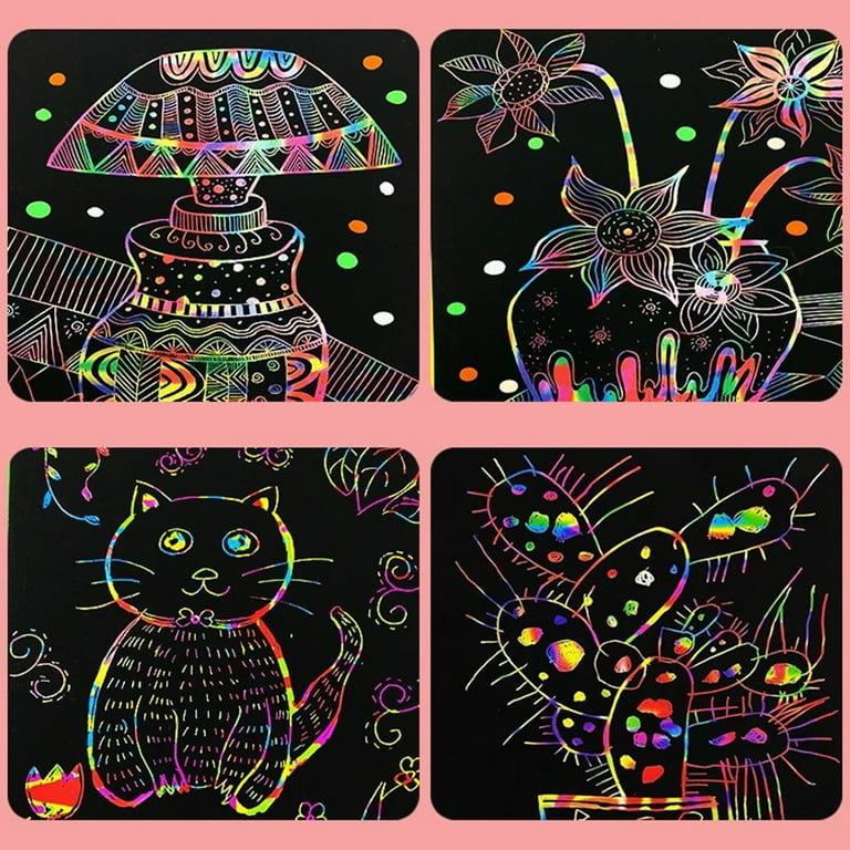 Scratch Paper Art Set 20 Pcs Scratch Paper For Kids Black Scratch