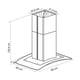 thumbnail image 2 of Campana Isla EB Técnica EB-390IC de 90 cm Purificadora Acero Inox y Cristal, 2 of 2