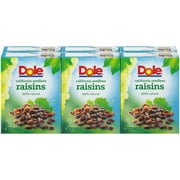Dole California Seedless Raisins, 100% All Natural Raisins, 1.5 Oz, 6 Boxes