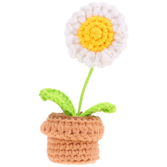 Crochet Artificial Flowers DIY Birthday Gift Crochet Flowers Desk Home Decoration
