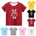 thumbnail image 7 of Zwiiyzr 2024 Happy Easter Day Cute Colorful Bunny Hunting T-Shirt for Kids Round Neck Short Sleeve Shirts for Boys Girls Gray-13 Years, 7 of 7