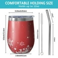 thumbnail image 5 of 12oz Stemless Wine Tumblers Red Christmas Snowflake Pattern Vacuum Insulated Stainless Steel Travel Tumbler Cups Mug with Lid and Straw for Champaign,Cocktail,Beer with Cleaning Brush, 5 of 5