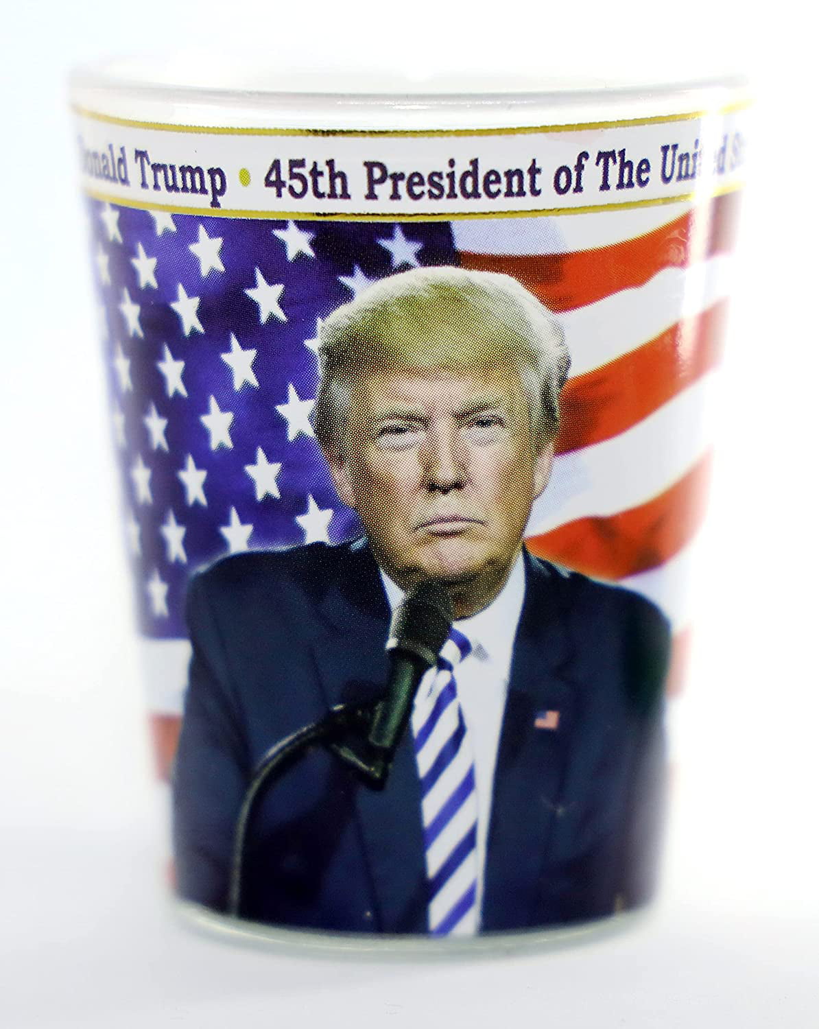 President Trump American Flag Wine Glass Charm Drink Marker 