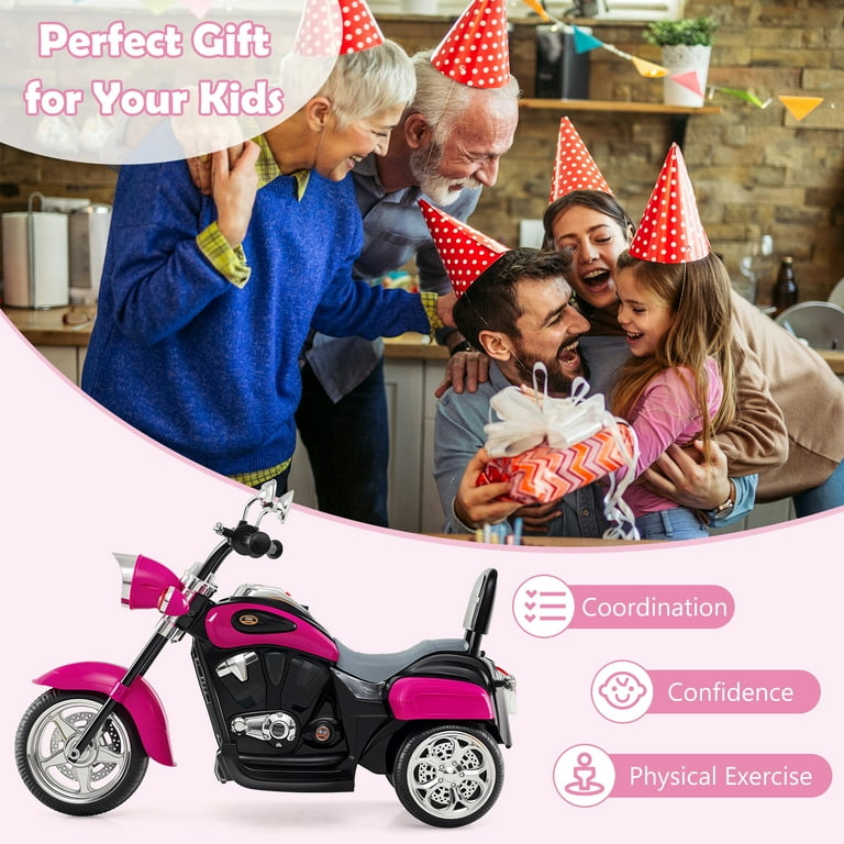 Costway 6V Kids Ride On Chopper Motorcycle 3 Wheel Trike with