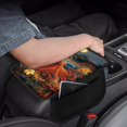 thumbnail image 2 of Chririnla Polyester Auto Armrest Box Pad with Storage Pockets Stretch Car Center Console Cover for Van, Marine Animals Tropical Print Auto Arm Rest Cover, 2 of 3