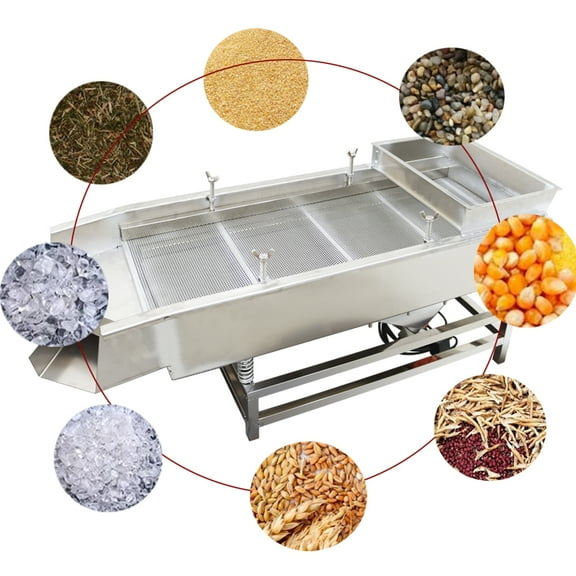 Linear Vibrating Screen Double-Motor Double-Layer Screening Full Stainless Steel 110V