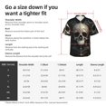 thumbnail image 5 of Honeii Gold Pattern Skull Print Men’s Hawaiian Shirt,Classic Button-Down Short Sleeve Shirt, for Beach, Vacation, and Outdoor Activities,X-Large, 5 of 7