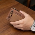 thumbnail image 5 of Men's Retro Short Leather Wallet,Genuine Leather Wallet for Men,Medium Size Multifunctional Zipper Card Holder,Ideal Gift for Him, 5 of 12