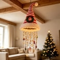 thumbnail image 4 of Glowing Santa Hat Hanging Chandelier, 15.75" Warm LED Light Christmas Ornament, Holiday Hanging Lighting, Indoor Outdoor Christmas Decor, Front Porch Mantel Lighted Ornament, Christmas Hat Chandelier, 4 of 6