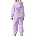 thumbnail image 4 of Tiijoy Girls Pullover Hoodie Jogger Pants Outfits with Letter Print, Sizes 8-9, 4 of 6