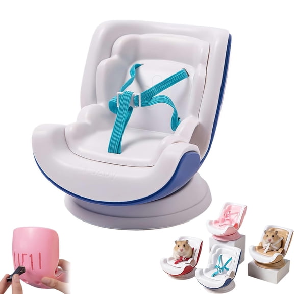 Hamster Car Seat for Real Hamsters, Vent Clip & Magnetic Base, Adjustable Leash Carrier