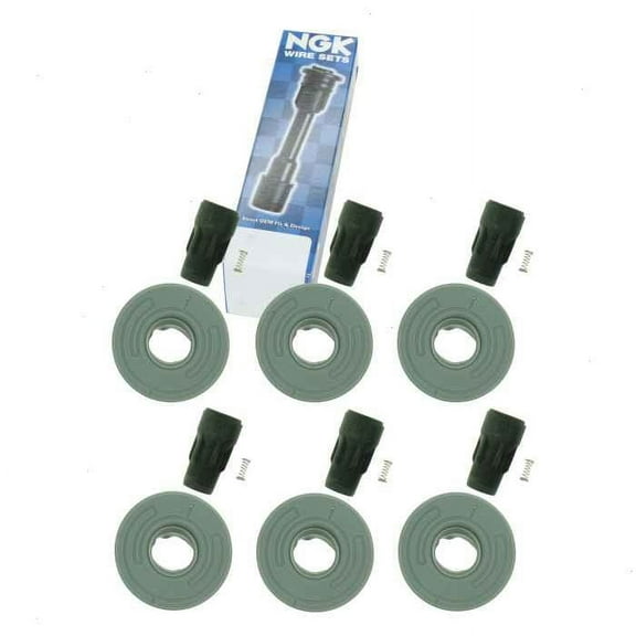 6 pc NGK Ignition Coil Boots compatible with Lincoln MKX 3.5L 3.7L V6 2007-2018