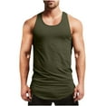thumbnail image 2 of JXMVOJ Men's 100% Polyester Summer Breathable Sport Fitness Tank Top | Vintage Solid Casual Round Neck Sleeveless Shirt | Daily Gym Outdoor Activewear, 2 of 8