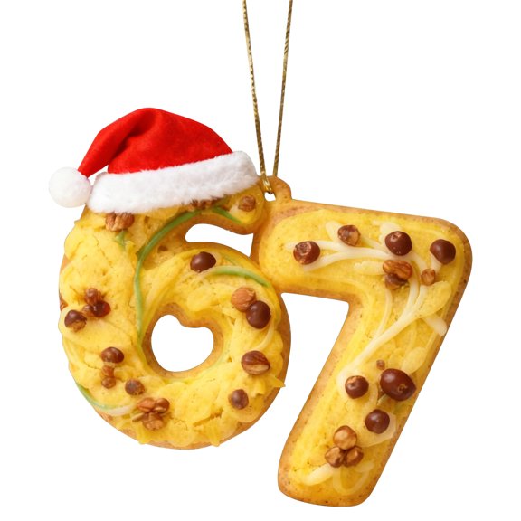 Six Seven 67 Funny Christmas Ornament 2D Acrylic Xmas Holiday Decor, Thoughtful Grandkid Gift Adorning Your Tree with Whimsy & Warmth This Year