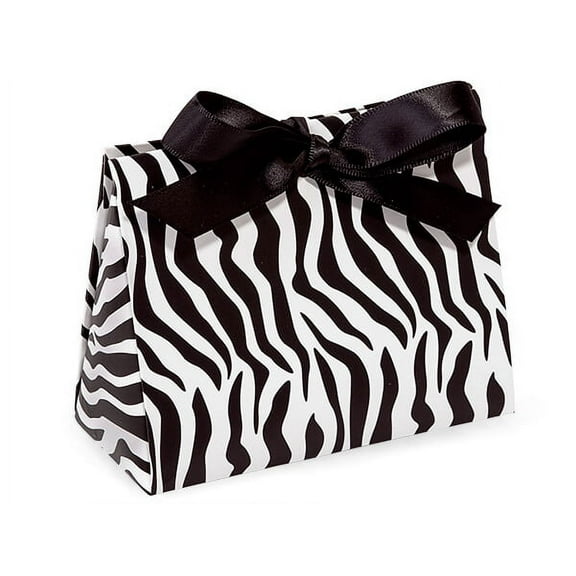 Pack of 100, Solid Zebra Matte Purse Totes Small 4.5 x 2 x 3.75" Great for Party Favors, Gift Basket Stuffers, & Jewelry Packaging