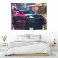 thumbnail image 3 of ONETECH  Jdm Car Tapestry Aesthetic Wall Hanging Decoration Home Living Bedroom Dorm Wall Art Tapestries Sports Car 350z Black Cool Neon Night, 3 of 7