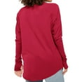 thumbnail image 4 of YDDIAN Tunic Tops for Women Loose Fit Dressy Plus Size Crew Neck Baggy Tshirts Long Sleeve Summer Fashion Loose Fit Tops with Thumb Holes Hot Pink XL, 4 of 6