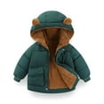 thumbnail image 2 of Toddler Kids Girls Jacket Winter Bear Ears Hooded Coat Baby Boys Jacket Thick Warm Outerwear Clothes 2 Years-3 Years, 2 of 7