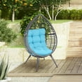 thumbnail image 2 of YYAo Rattan Egg Chair with Cushion, Sky Blue, 2 of 11