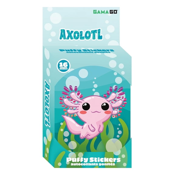 Axolotl Puffy Stickers In Embossed Tin | 16 Count