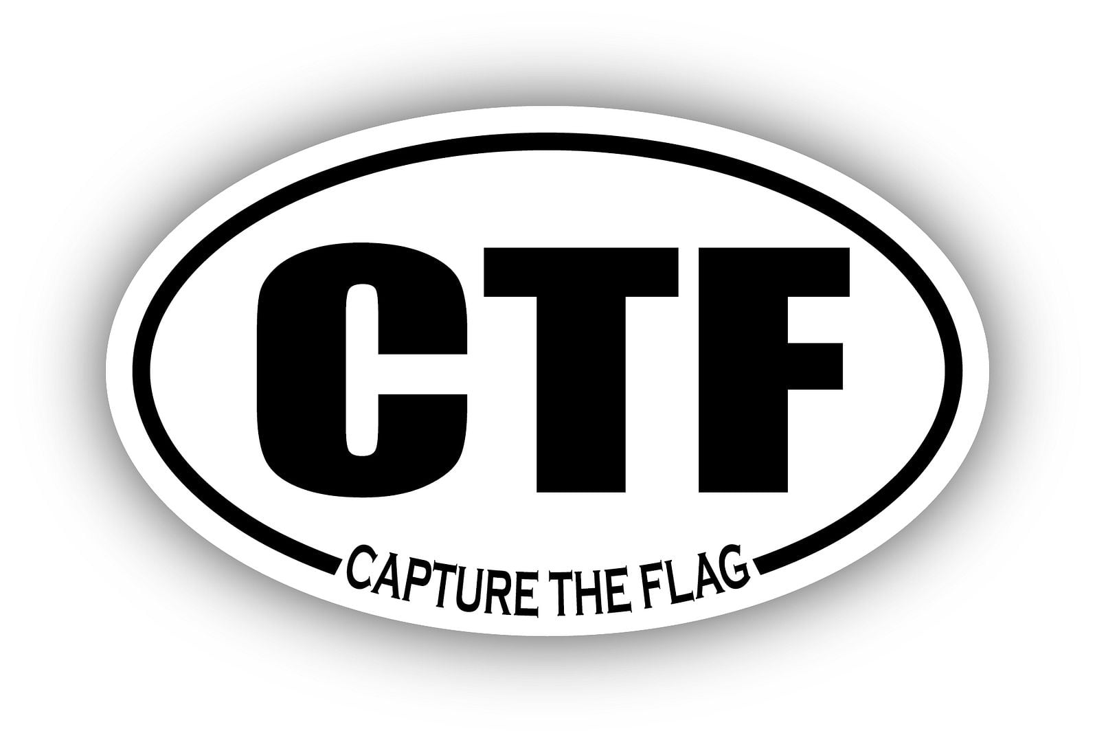 Capture The Flag CTF Oval Bumper Sticker 3M Vinyl Decal 3 in x 5 in ...