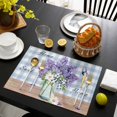 thumbnail image 3 of Purple Lavender Placemats Set of 6, Spring Daisy Butterfly Plants Watercolor Blue Placemats for Dining Table, Place Mats for Kitchen Tabletop, Waterproof Wipeable Dining Table Mats Set, 3 of 9