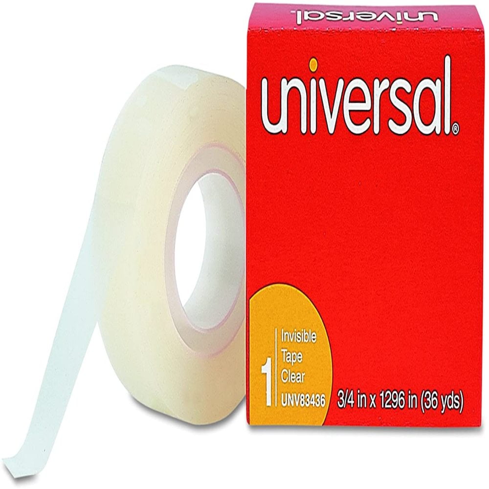 1/2" x 1296" Universal Invisible Tape Clear 1" Core Pack of 6 