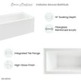 thumbnail image 6 of Voltaire 60" x 32" Right-Hand Drain Alcove Bathtub with Apron, 6 of 10