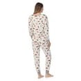 thumbnail image 2 of Women's Cuddl Duds® Velour Fleece V-Neck Pajama Top & Pajama Bottoms Set Color: Cream Dog Size: XX LARGE, 2 of 4