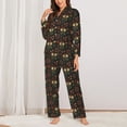 thumbnail image 2 of Fotbe Boho Owl Conjunto de Pijama de Manga Larga para Mujer con Estampado, Ropa de Dormir de 2 Piezas, Conjunto de Casa Suave y Cómodo con Bolsillos-X-Large, 2 of 7