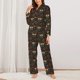 thumbnail image 2 of Fotbe Boho Owl Conjunto de Pijama de Manga Larga para Mujer con Estampado, Ropa de Dormir de 2 Piezas, Conjunto de Casa Suave y Cómodo con Bolsillos-Large, 2 of 7