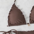 thumbnail image 5 of Women's String Triangle Bikini Two Piece Bikini Sets for Women Swimsuit Halter Top Bathing Suit (Brown,M), 5 of 6