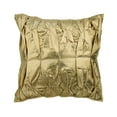 thumbnail image 1 of Cushion Cover, Gold Pillow Covers With Zipper, 16x16 inch (40x40 cm) Faux Leather & Suede Toss Pillows, Pillow Covers with Pintucks & Textured, Solid Color Patterned - Stunning Gold, 1 of 3