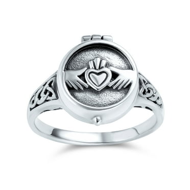 CHOOSE YOUR COLOR Sterling Silver Irish Claddagh Friendship Ring 